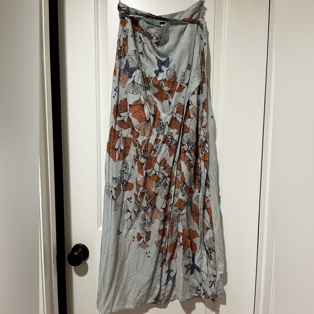 Free People Butterfly Printed Maxi Skirt with Slit